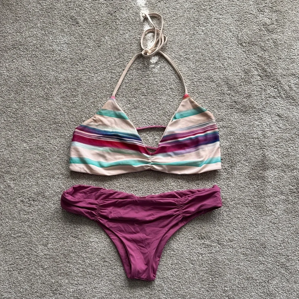 L*Space Multicolor Striped Bikini - Picture 1 of 6